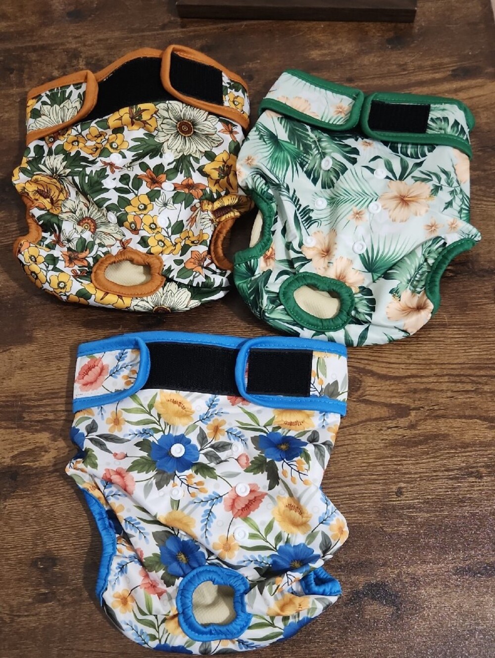 Floral Set of Reusable Dog Diapers